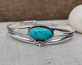 アクセサリー Indian Jewelry Silver Turquoise Bangle Sterling Silver Turquoise Bangle, Adjustable Gemstone Jewelry - Etsy
