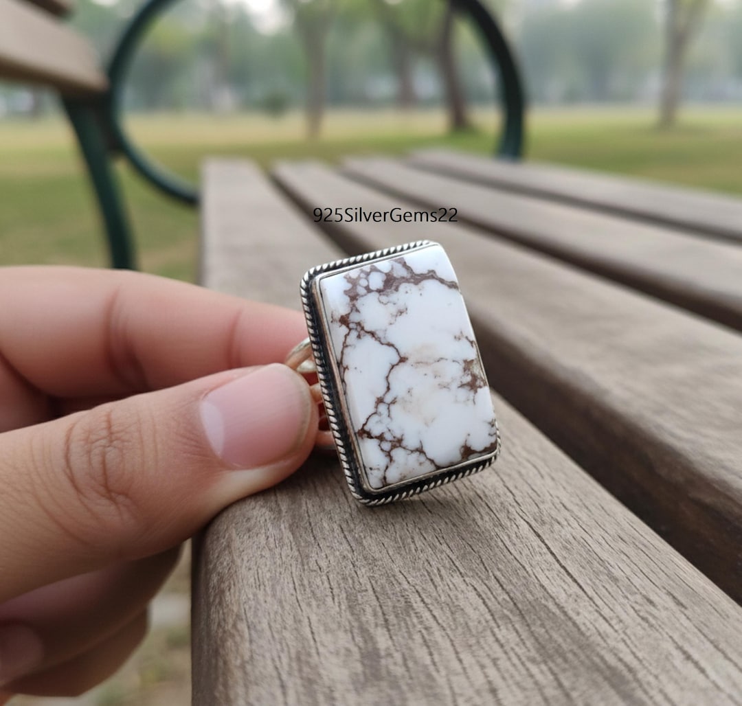 Handmade Wild Horse Magnesite Ring, 925 Sterling Silver Band - Etsy