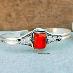 Amber Bangle, Silver Jewelry, Handmade Bangle, Adjustable Bangle, Amber Jewelry, Beautiful Bangle, Dainty Bangle, Gift For Her, Women Bangle