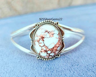 Wild Horse Bangle, Gemstone Bangle, 925 Sterling Silver