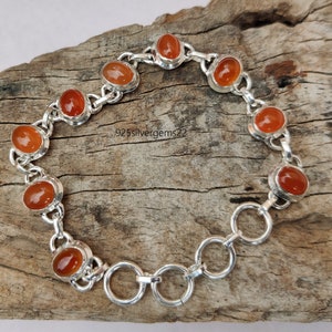 Carnelian Bracelet, Handmade Bracelet, Carnelian Jewelry, Silver Bracelet, 925 Sterling Silver Bracelet, Women Bracelet, Gemstone Bracelet