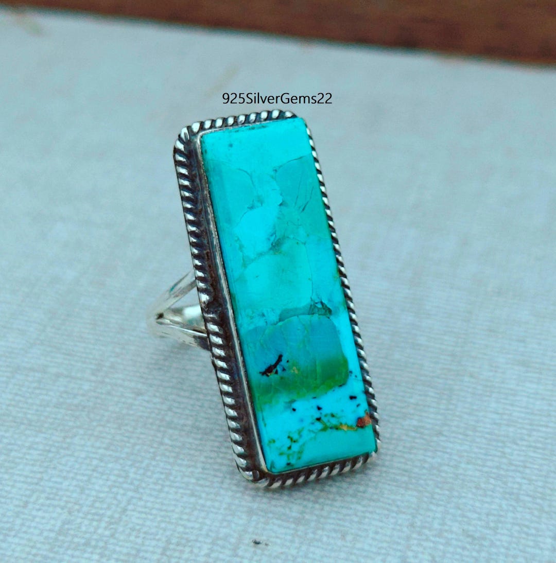 Handmade Mohave Turquoise 925 Sterling Silver Ring - Etsy