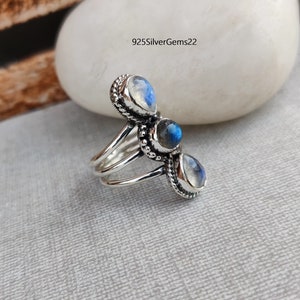 Moonstone Ring, Women&#39;s Ring, Women Ring, Handmade Ring, Labradorite Ring, 925 Sterling Silver Ring, Beautiful Ring, Designer Ring, Gifts.