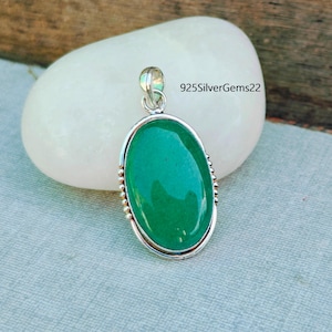 Green Onyx Pendant, Handmade Pendant, Silver Jewelry, Onyx Jewelry, 925 Sterling Silver, Beautiful Pendant, Onyx Necklace, Gift For Women.