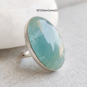 Aquamarine Ring, 925 Sterling Silver Ring, Handmade Ring, Gemstone Ring,  Pretty Ring, Silver Jewelry, Women Ring, Aquamarine Jewelry,