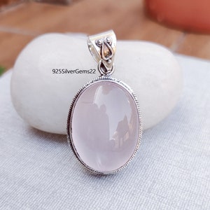 Rose Quartz Pendant, Quartz Pendant, Rose Quartz Jewelry, 925 Silver Sterling Pendant, Handmade Pendant, Women Pendant, Silver Necklace,