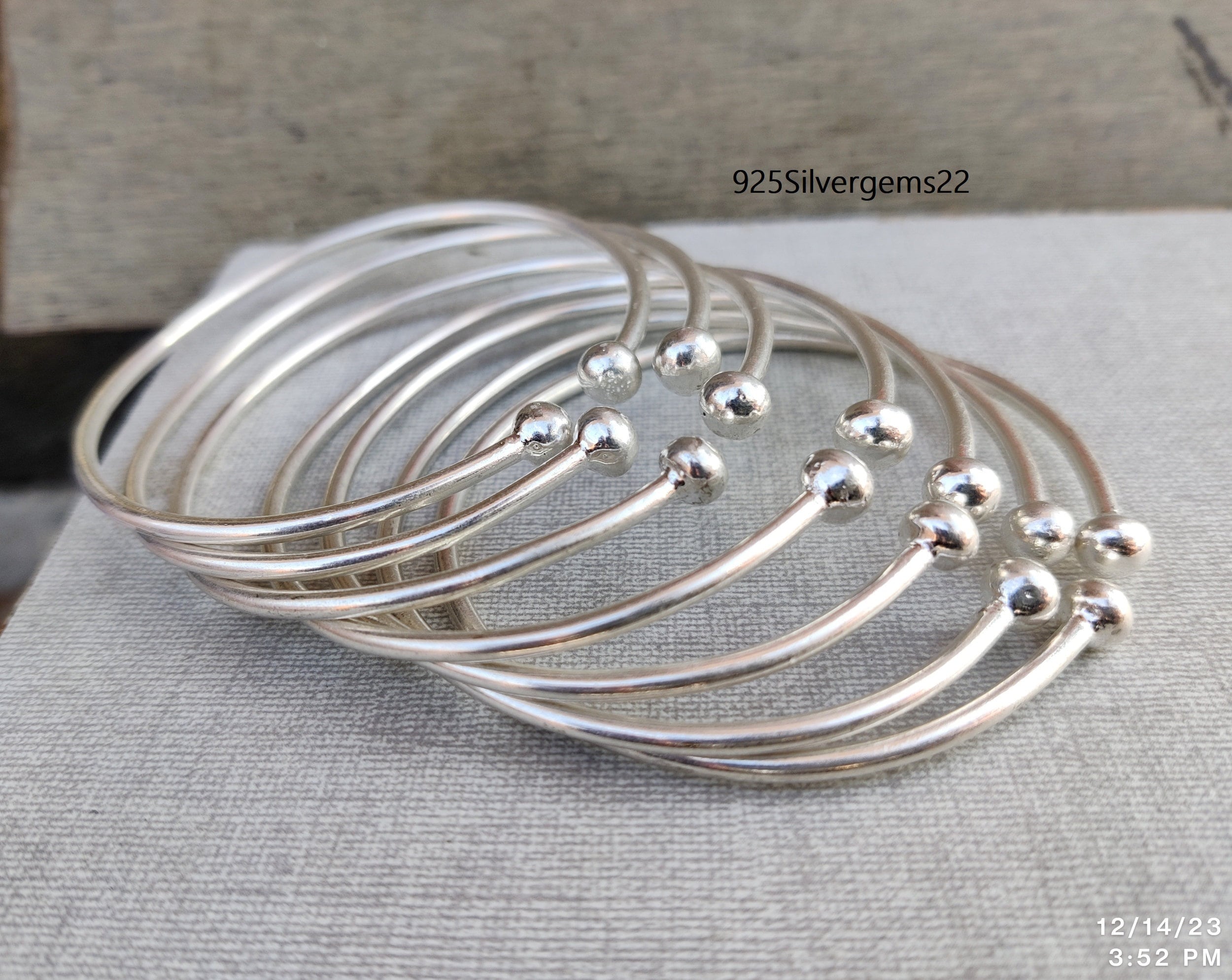 最先端 of Set 7 Bangle, Silver Bangle, Sterling 925 Bangle, Cuff アクセサリー