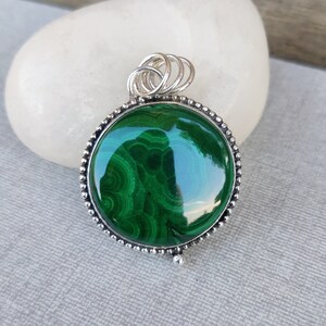 Malachite Pendant, Handmade Pendant, 925 Sterling Silver Pendant, Beautiful Pendant, Gemstone Pendant, Malachite Necklace, Dainty Pendant