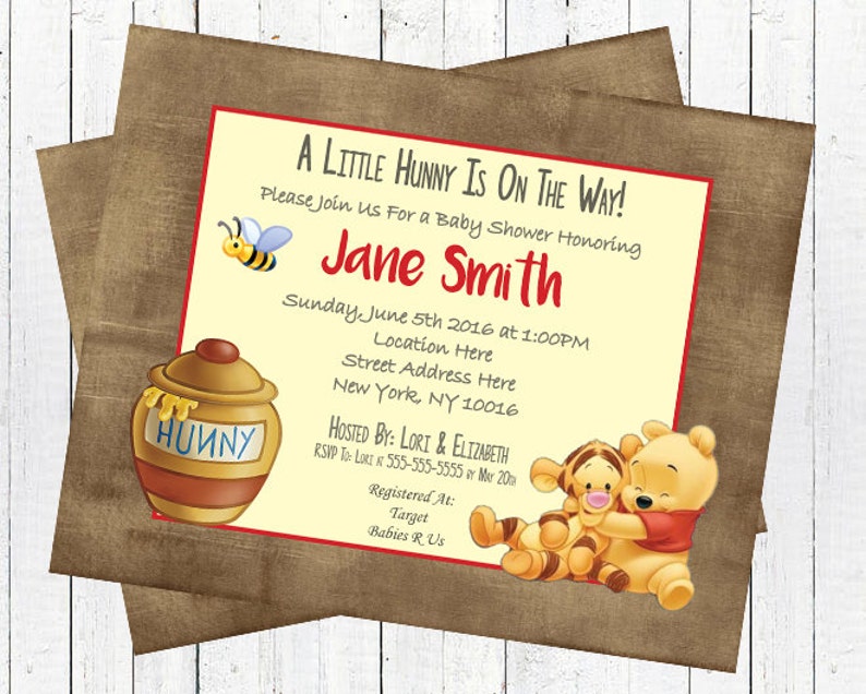 Winnie the Pooh Baby Shower Invitation Set Gender Neutral Etsy