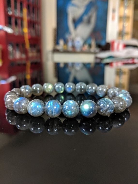 Labradorite Jewelry Gemstone Bracelet for Him AAA Labradorite Bracelet Gift Idea Crystal Bracelet Mens Bracelet