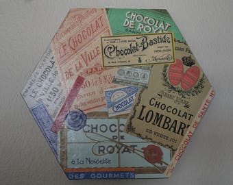 Vintage Chocolate Collage Wall Hanging