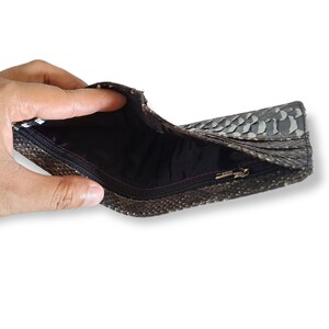 Genuine Real Python Snake Skin Leather Bifold Wallet Handmade Gradation Color image 5