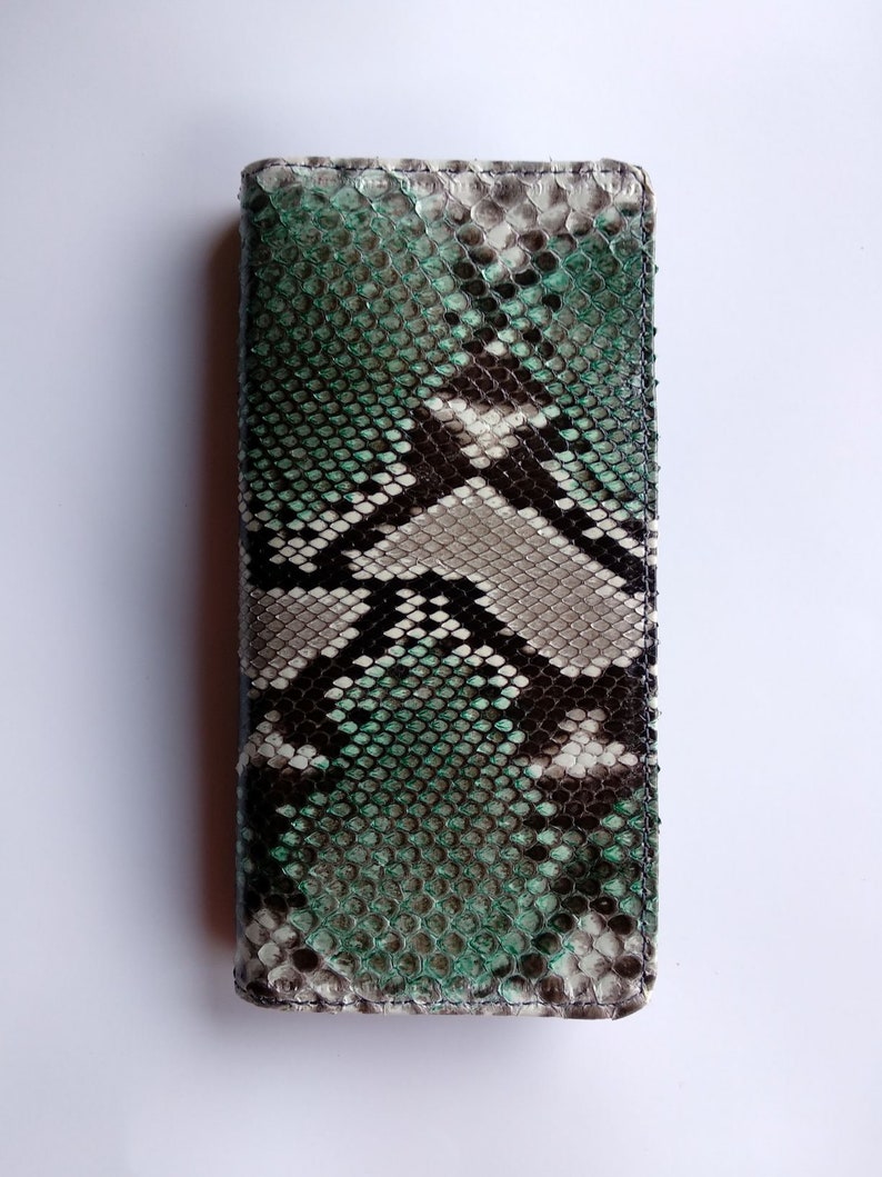 Genuine Real Python Snake Skin Leather Woman's/men's Long Bifold Wallet ...