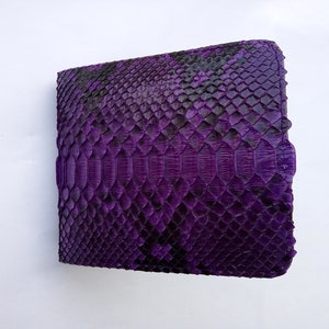 Echte Real Python Schlangenhaut Leder Bifold Brieftasche Handmade Premium