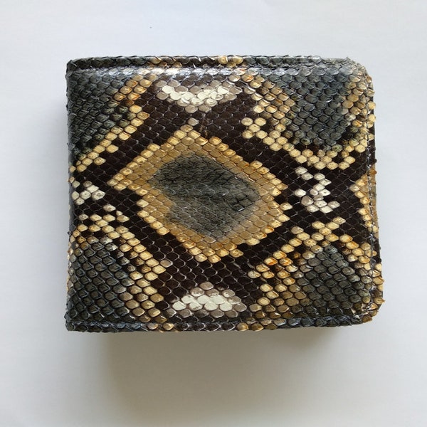 Genuine Real Python Snake Skin Leather Bifold Wallet Handmade