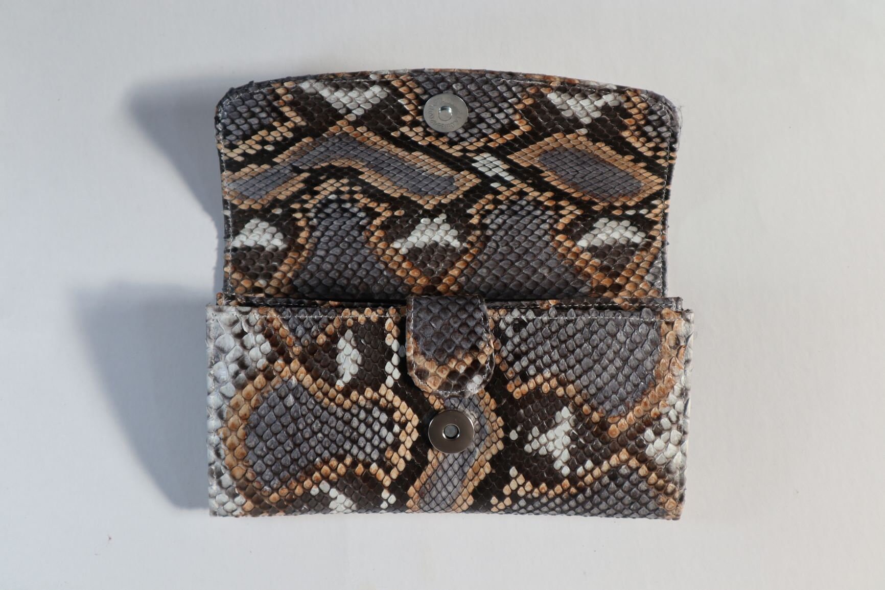 Genuine Real Python Snake Skin Leather Women's Wallet Handmade Magnet ...