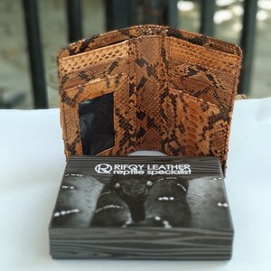 Genuine Real Python Snake Skin Leather Bifold Card Wallet Handmade
