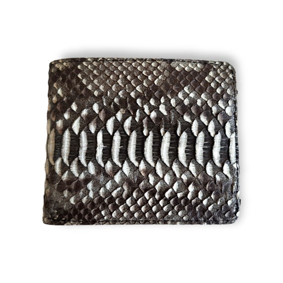Genuine Real Python Snake Skin Leather Bifold Wallet Handmade Gradation Color