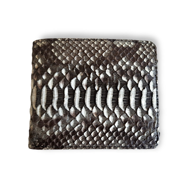 Genuine Real Python Snake Skin Leather Bifold Wallet Handmade Gradation Color image 1
