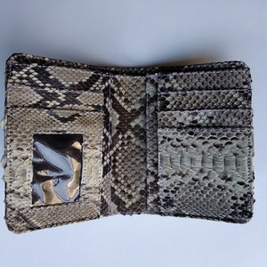 Cartera para hombre con tarjetero y piel de serpiente pitón auténtica