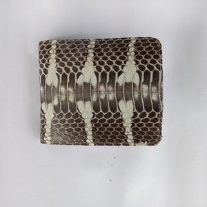 Cartera para hombre de piel auténtica de serpiente y gato de manglar negro