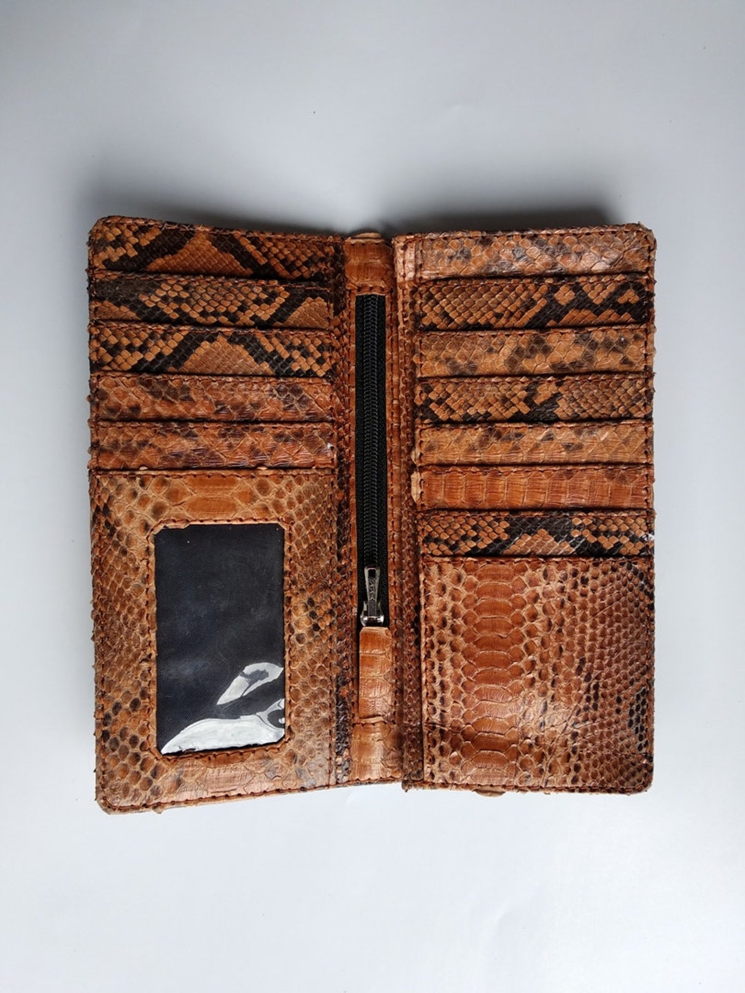 Genuine Real Python Snake Skin Leather Woman's/men's Long Bifold Wallet ...