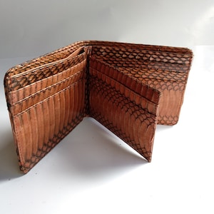 Genuine Real Snake Skin Leather Men's Card Wallet Trifold Handmade
