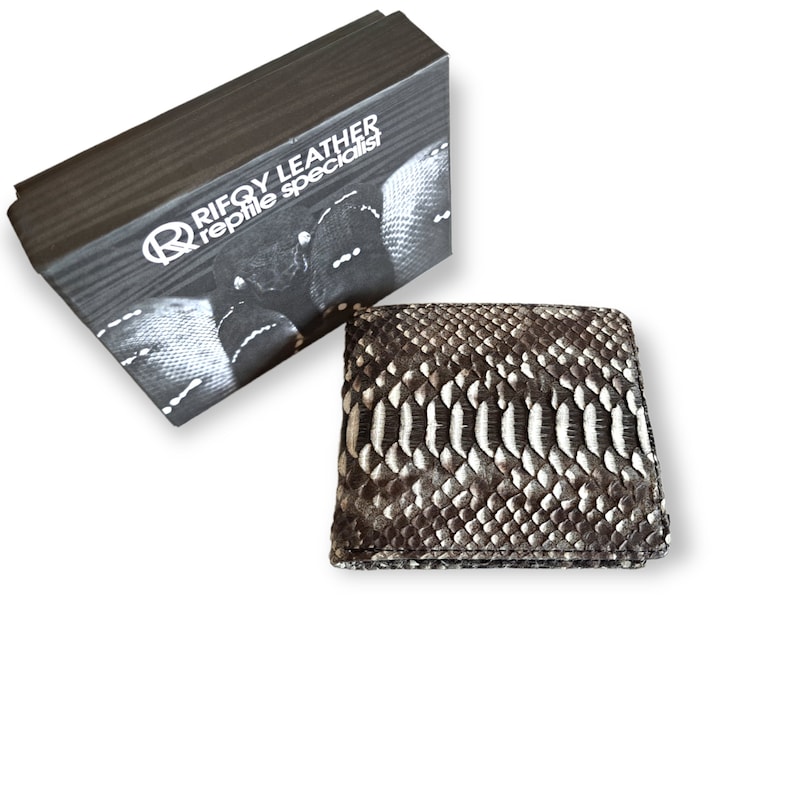Genuine Real Python Snake Skin Leather Bifold Wallet Handmade Gradation Color image 2