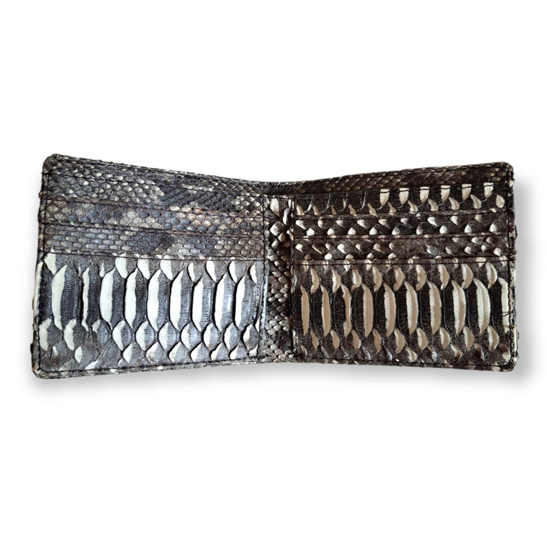 Genuine Real Python Snake Skin Leather Bifold Wallet Handmade Gradation Color image 3