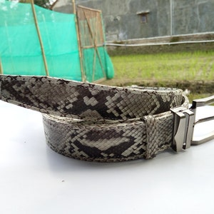 Ceinture pour hommes en cuir véritable véritable peau de serpent faite à la main