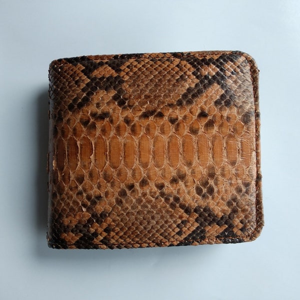 Genuine Real Python Snake Skin Leather Men's Bifold Wallet Handmade