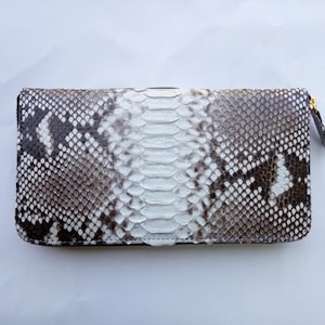 Genuine Real Phyton Snake Skin Leather Women's Wallet Handmade