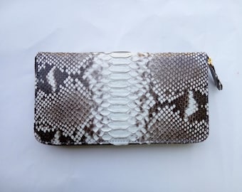 Genuine Real Phyton Snake Skin Leather Women's Wallet Handmade