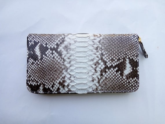 Genuine Real Phyton Snake Skin Leather Women's Wallet Handmade