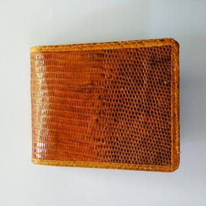 Genuine Combo Real Lizard and Snake Skin Leather Men's Bifold Wallet