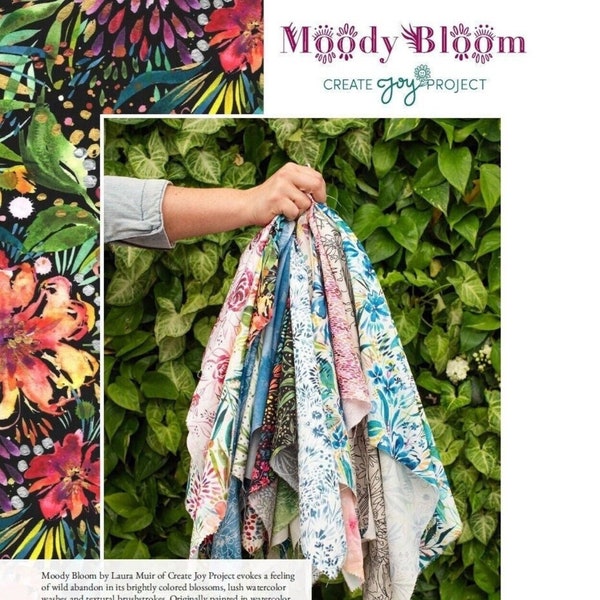 Moody Bloom Collection -  Moda Fabric by Laura Muir / Create Joy Project