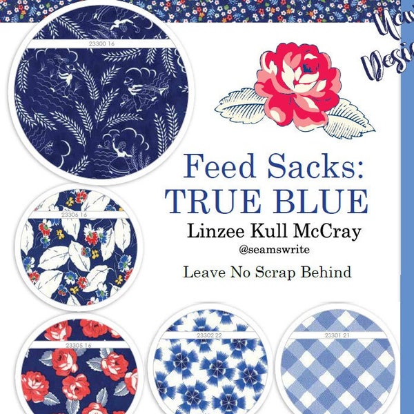 FEED SACKS True Blue & Red Rover -  Moda Fabric Collection by Linzee Kull McCray