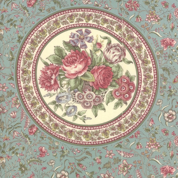 REGENCY ROMANCE Moda Medallion Fabric Panel / Historic Reproductions of the Romantic Era of Jane Austen