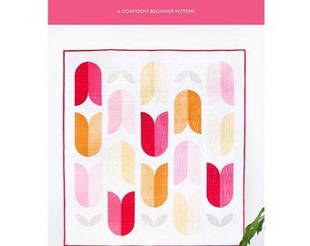 COPIHUE pattern by Fran Gulick / Easy Tulip Pattern Quilt for Confident Beginner