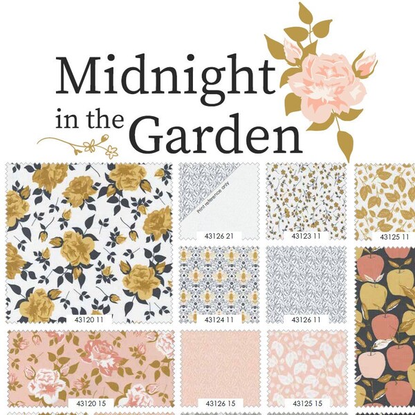 Midnight in the Garden Collection -  Moda Fabric by Sweetfire Road / Beautiful Roses!