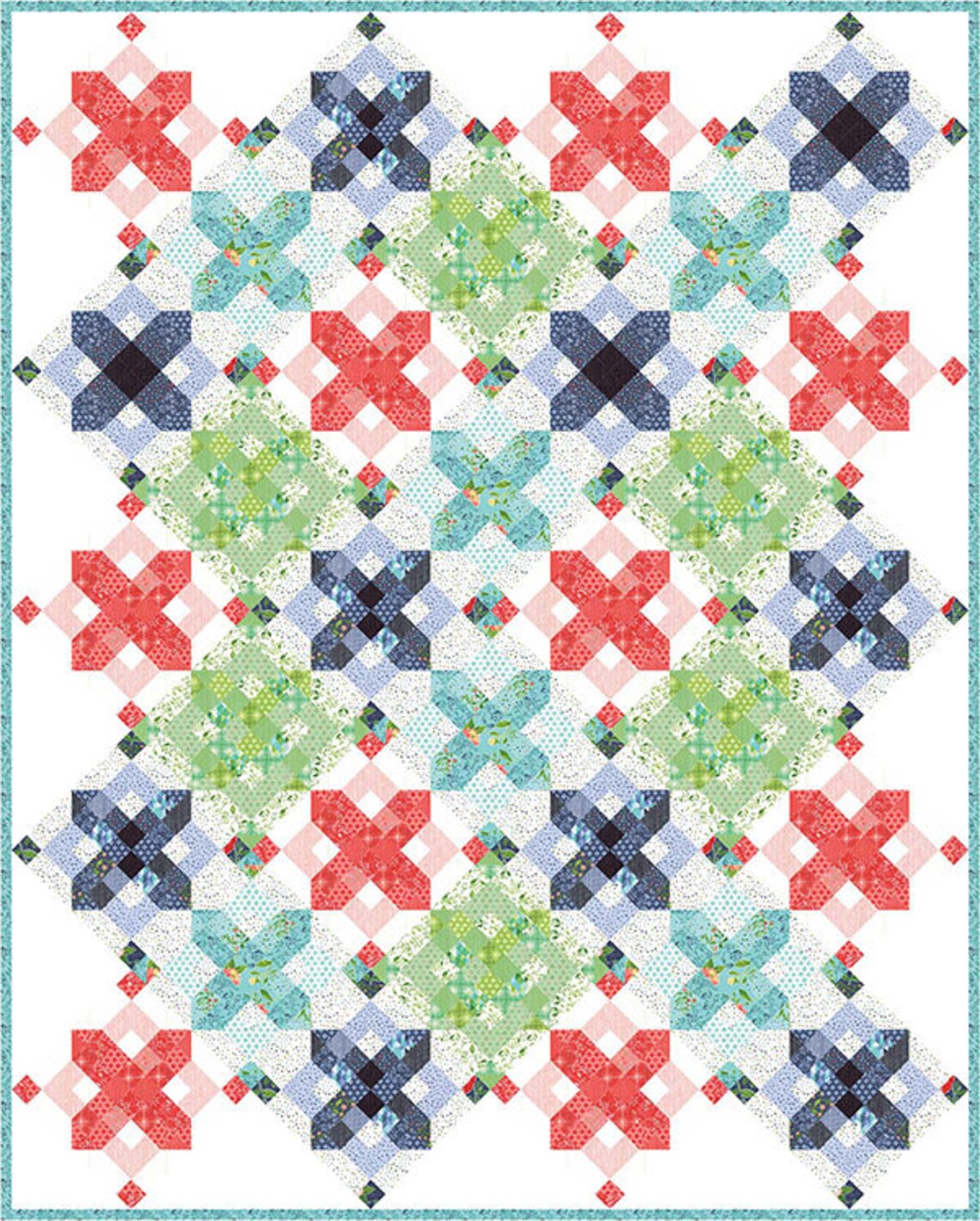 Snowflakes QUILT KIT // Quilt Pattern Moda Hazelwood Fabric Etsy