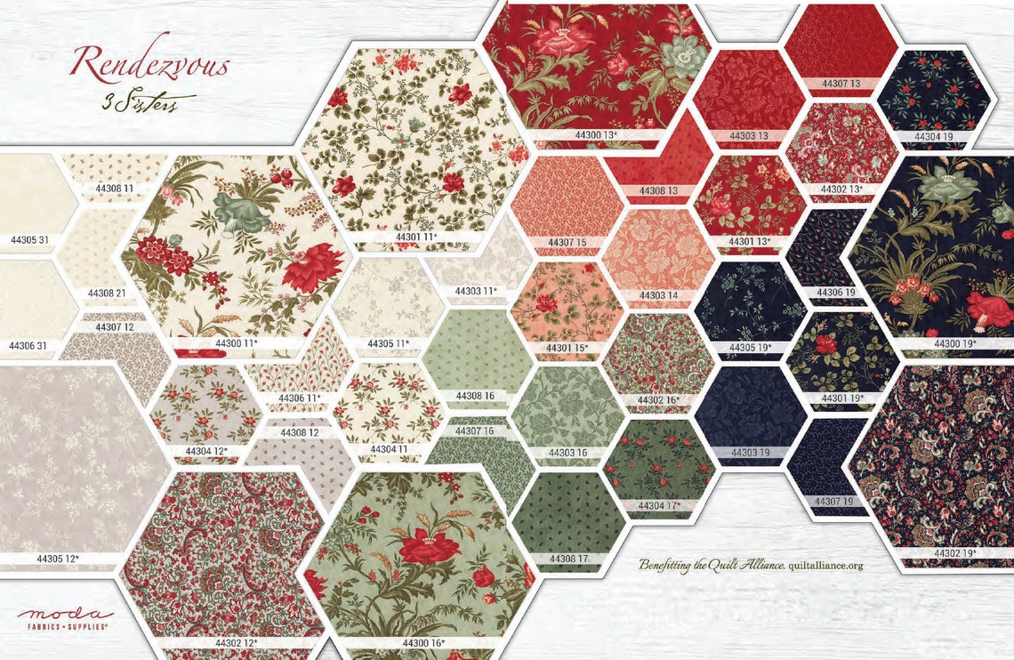 RENDEZVOUS 5 Charm Pack / Quilt Squares Moda Fabric by 3 Etsy