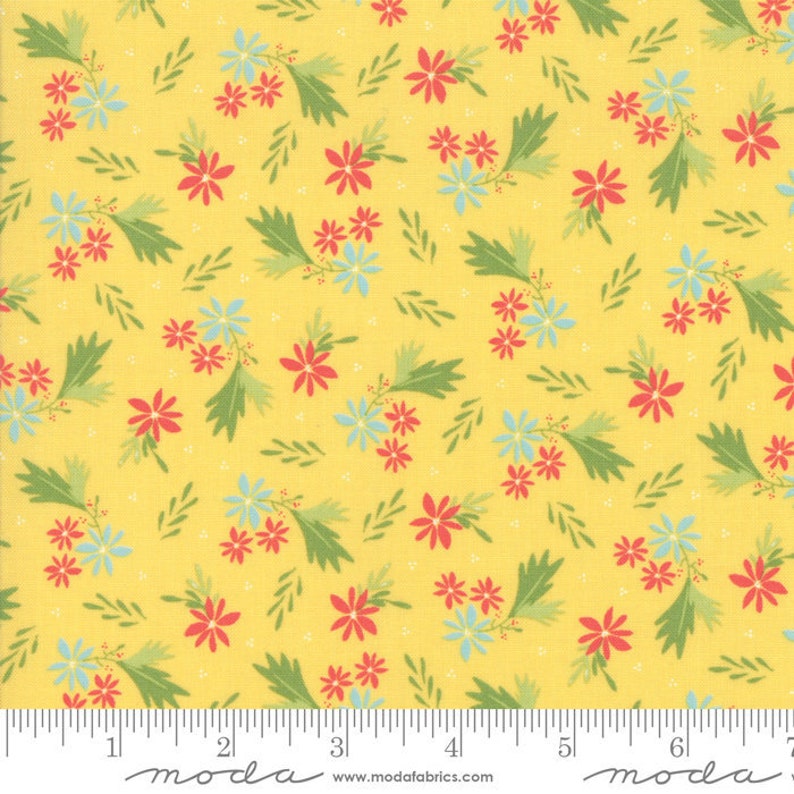 Summer Sweet Moda Fabric by Sherri & Chelsi / Tiny Floral Print on Yellow image 1