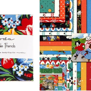 FAIRY TALE FRIENDS 5" Rare Charm Pack by Moda / Childrens Story Book Fabric