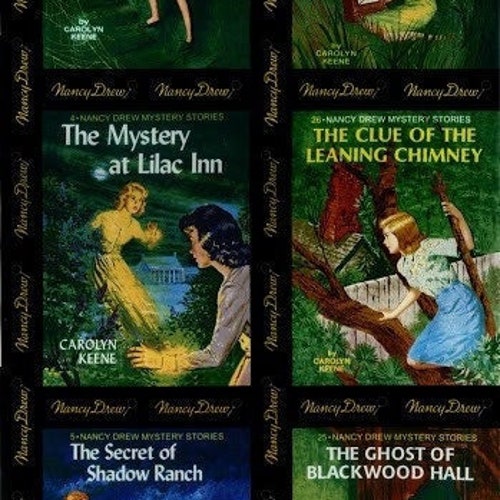 Get A Clue Nancy Drew FABRIC PANEL BLACK / Quilt Blocks Rare Etsy