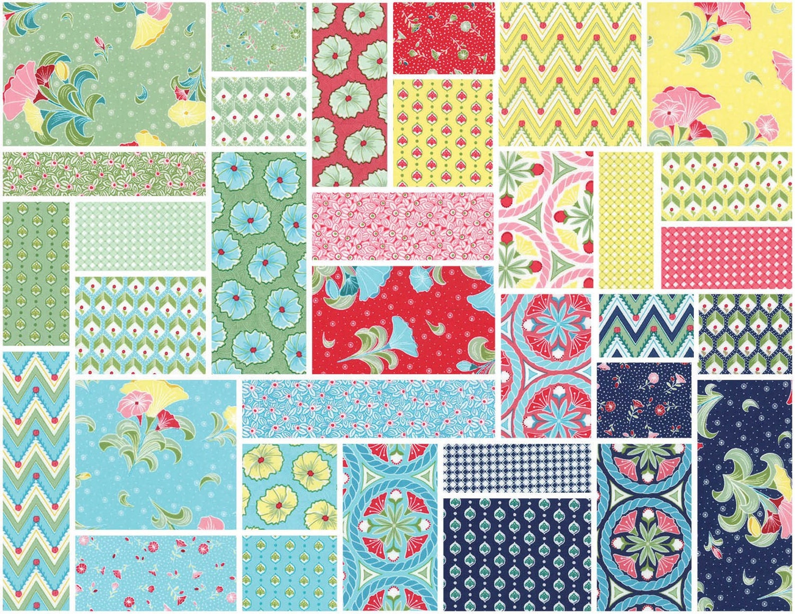 Petal Pushers QUILT KIT Moda Fabric by Lauren and Jessi Jung Etsy