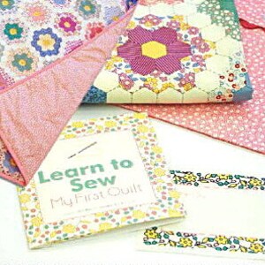 Learn to Sew MY FIRST QUILT Kit - Pink /  Top & Backing Fabric, Completed Pillow Cover, Quilt Label, Quilt Pattern, Binding and Label!!!