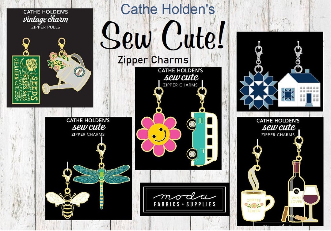 Enamel Zipper Pulls Charms Cathe Holden Sew Cute Bee Etsy