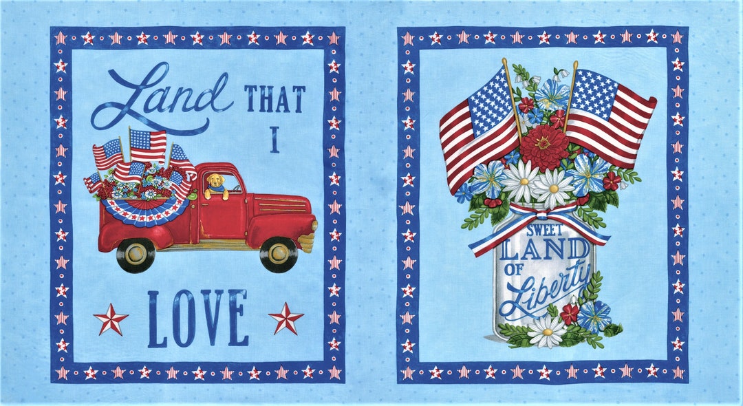 ALL AMERICAN Fabric Panel Moda Americana Fabric by Deb Strain / Large
