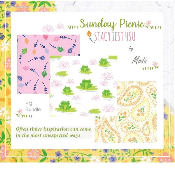 SUNDAY PICNIC -  Fat Quarter Bundle / Moda Fabric by Stacy Iest Hsu